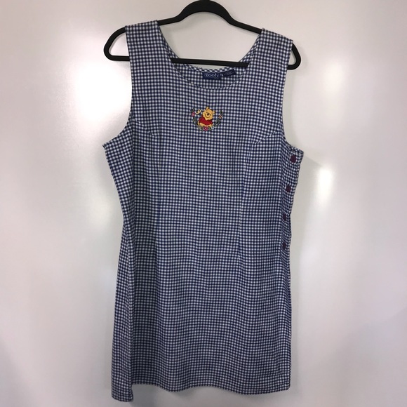 Vintage Dresses & Skirts - Vintage Winnie the Pooh Embroidered Gingham Dress